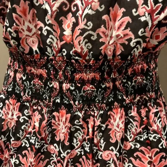 Kate Spade NY Cover Up Small Black Pink White Floral Pullover Sleeveless - Picture 8 of 9